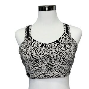 LULULEMON Rack Pack Bra 2 Miss Mosaic Posey Black White Run Sports size 6